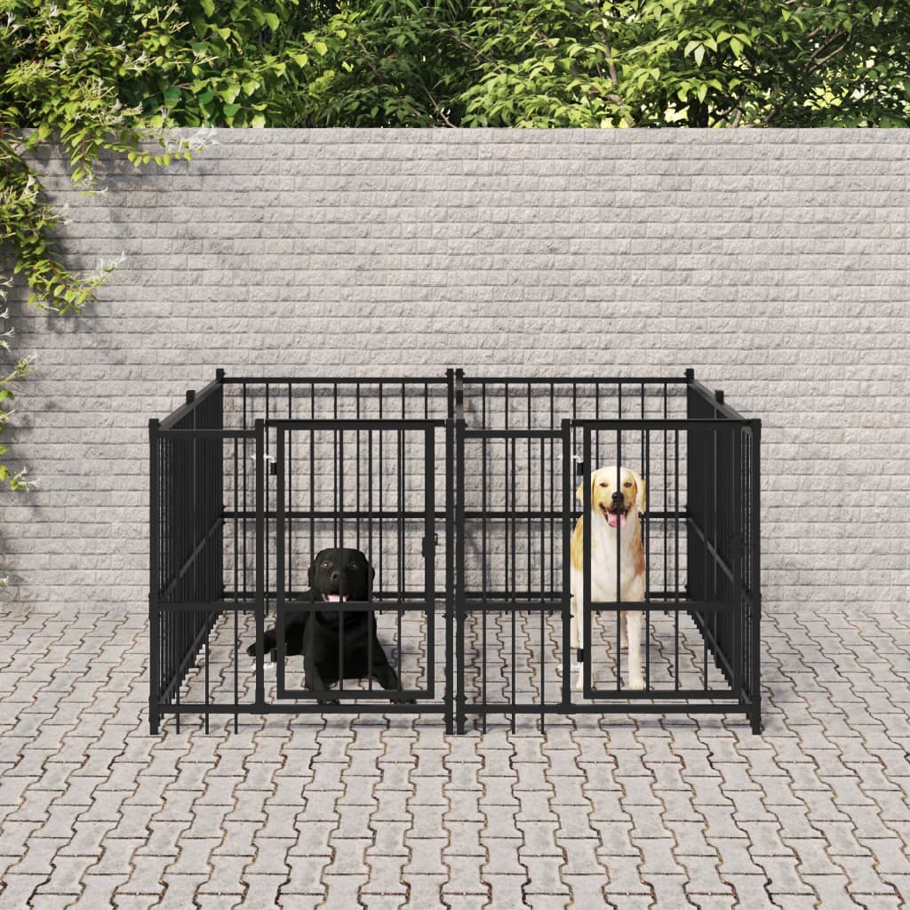 Outdoor Dog Kennel Steel 3.75 m²