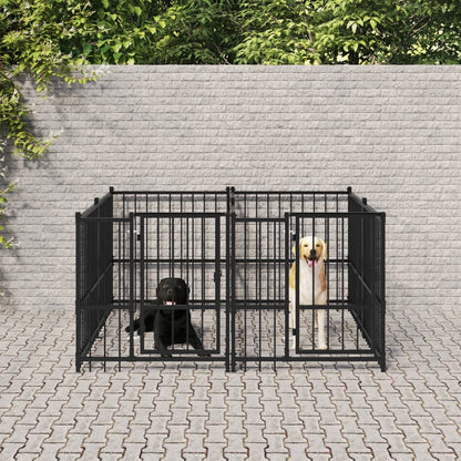 Outdoor Dog Kennel Steel 3.75 m²