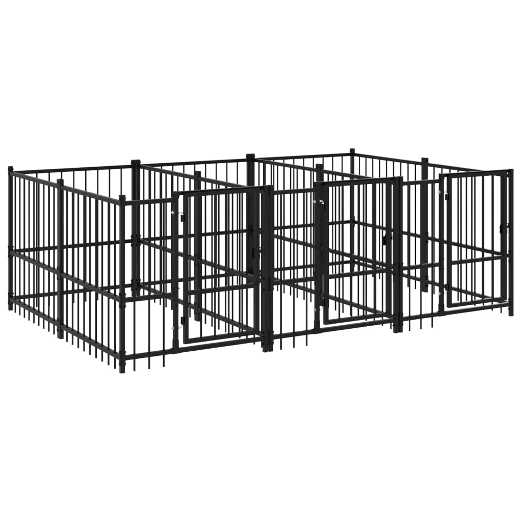 Outdoor Dog Kennel Steel 5.63 m²