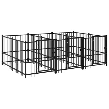 Outdoor Dog Kennel Steel 5.63 m²