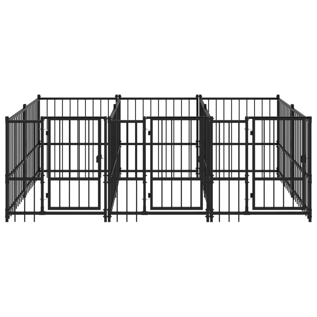 Outdoor Dog Kennel Steel 5.63 m²