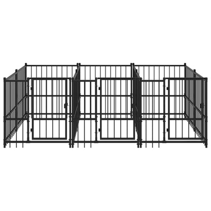 Outdoor Dog Kennel Steel 5.63 m²