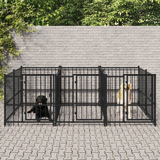 Outdoor Dog Kennel Steel 5.63 m²