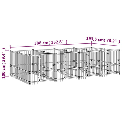 Outdoor Dog Kennel Steel 7.51 m²
