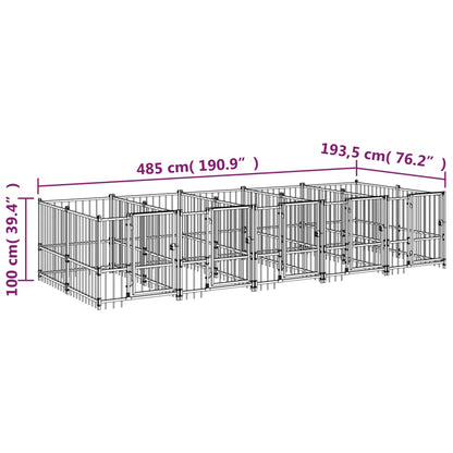 Outdoor Dog Kennel Steel 9.38 m²