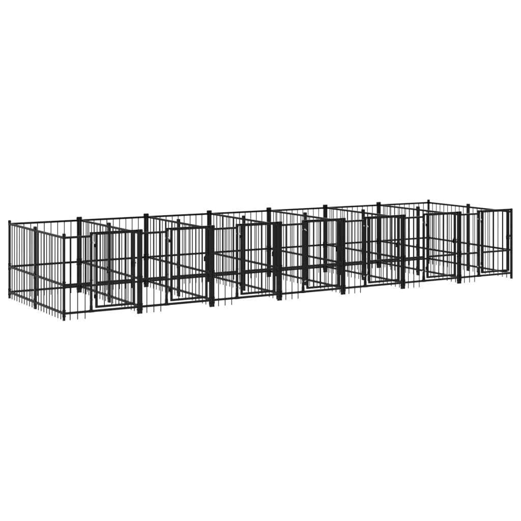 Outdoor Dog Kennel Steel 13.14 m²