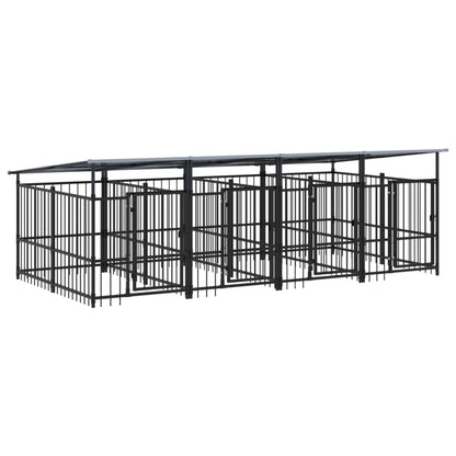 Outdoor Dog Kennel with Roof Steel 7.51 m²