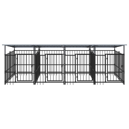 Outdoor Dog Kennel with Roof Steel 7.51 m²