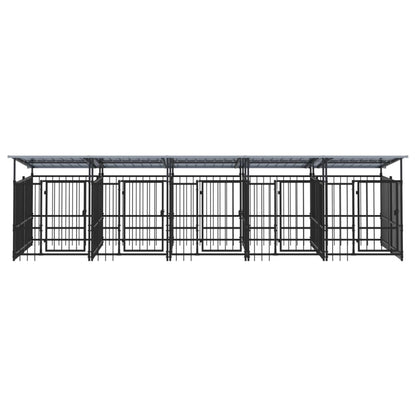 Outdoor Dog Kennel with Roof Steel 9.38 m²