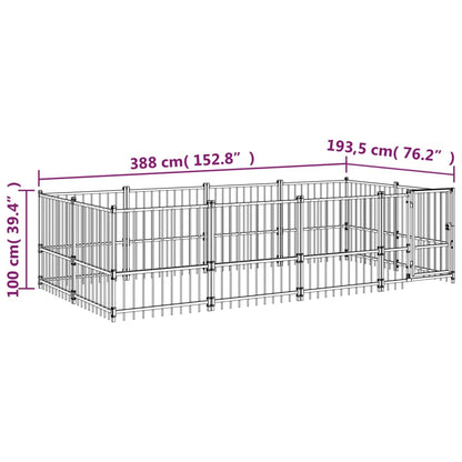Outdoor Dog Kennel Steel 7.51 m²