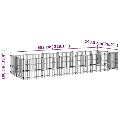 Outdoor Dog Kennel Steel 11.26 m²
