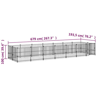 Outdoor Dog Kennel Steel 13.14 m²