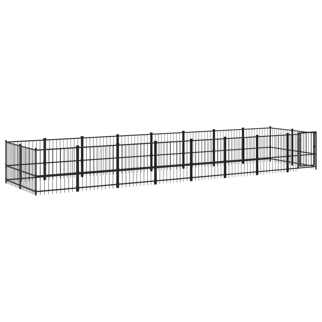Outdoor Dog Kennel Steel 15.02 m²