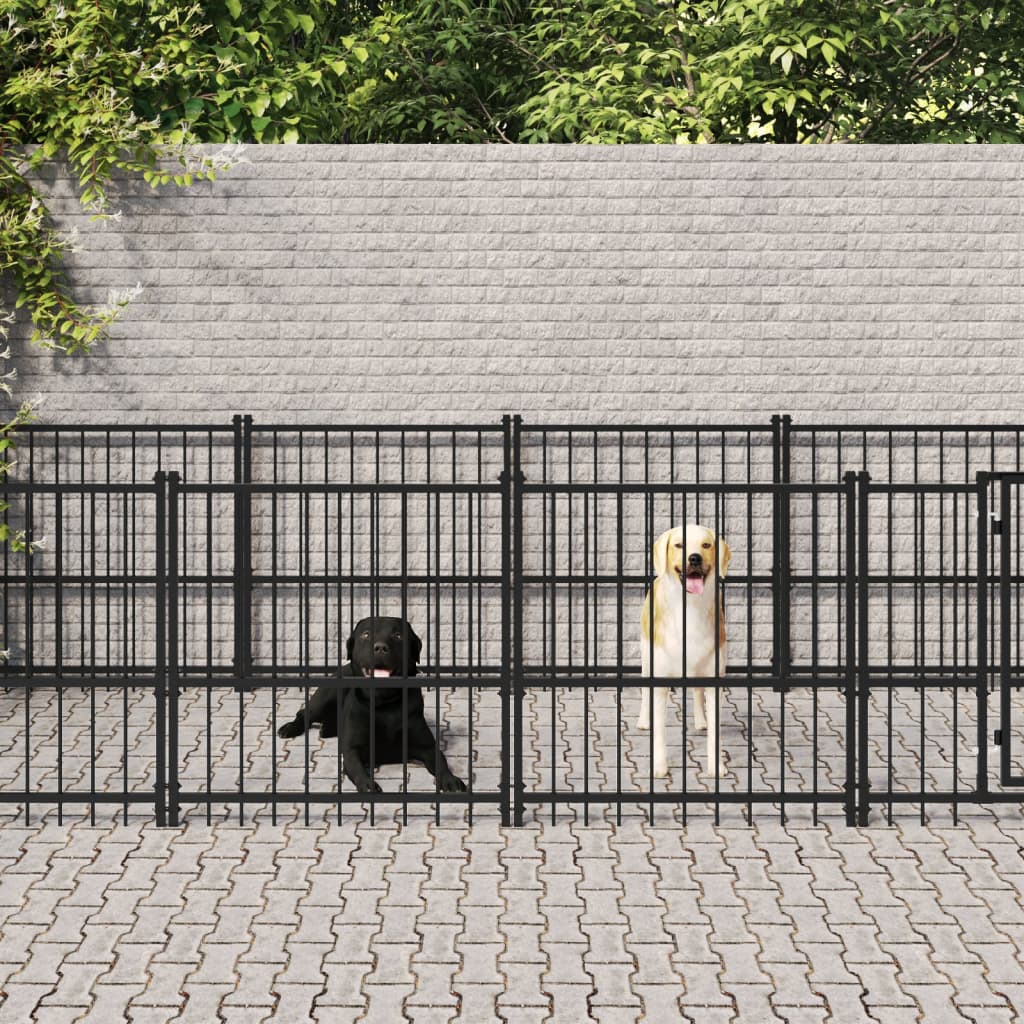Outdoor Dog Kennel Steel 15.02 m²
