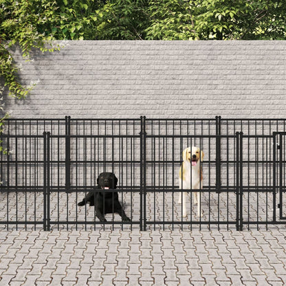 Outdoor Dog Kennel Steel 15.02 m²