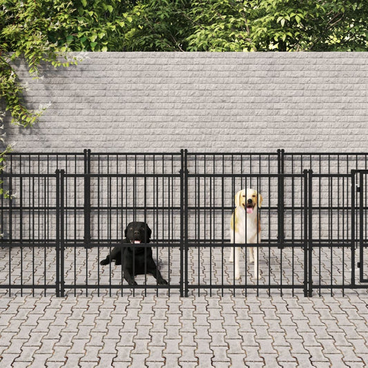 Outdoor Dog Kennel Steel 15.02 m²