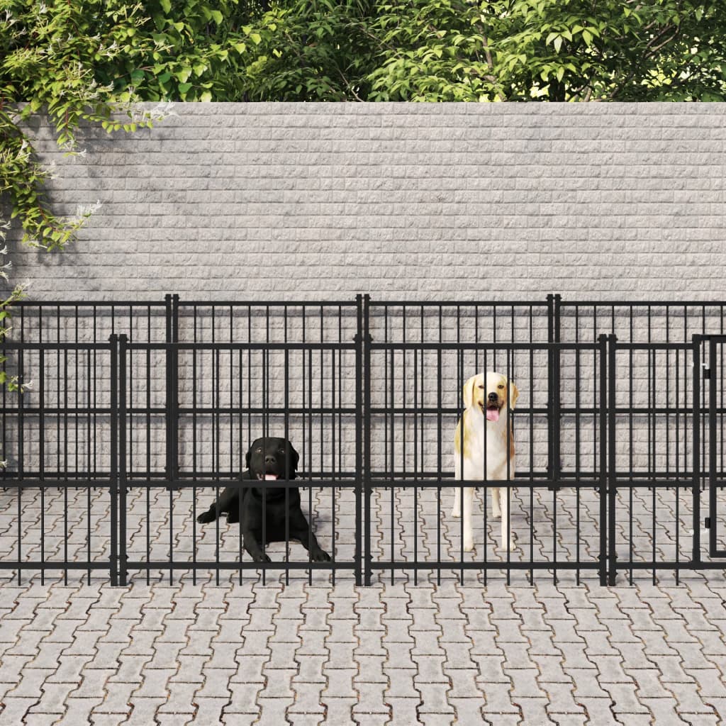 Outdoor Dog Kennel Steel 18.77 m²