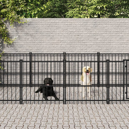 Outdoor Dog Kennel Steel 18.77 m²