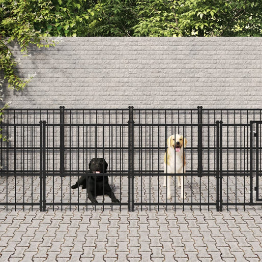 Outdoor Dog Kennel Steel 18.77 m²
