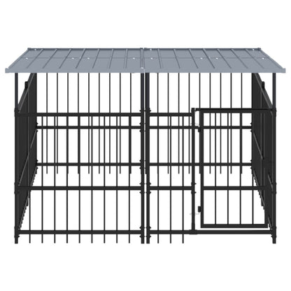 Outdoor Dog Kennel with Roof Steel 3.75 m²