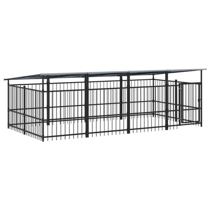 Outdoor Dog Kennel with Roof Steel 7.51 m²