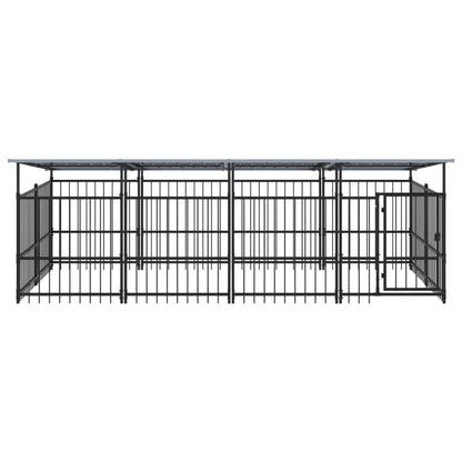 Outdoor Dog Kennel with Roof Steel 7.51 m²