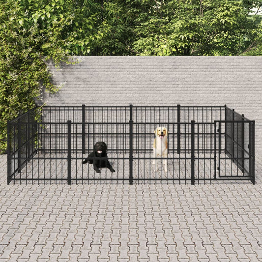 Outdoor Dog Kennel Steel 11.58 m²