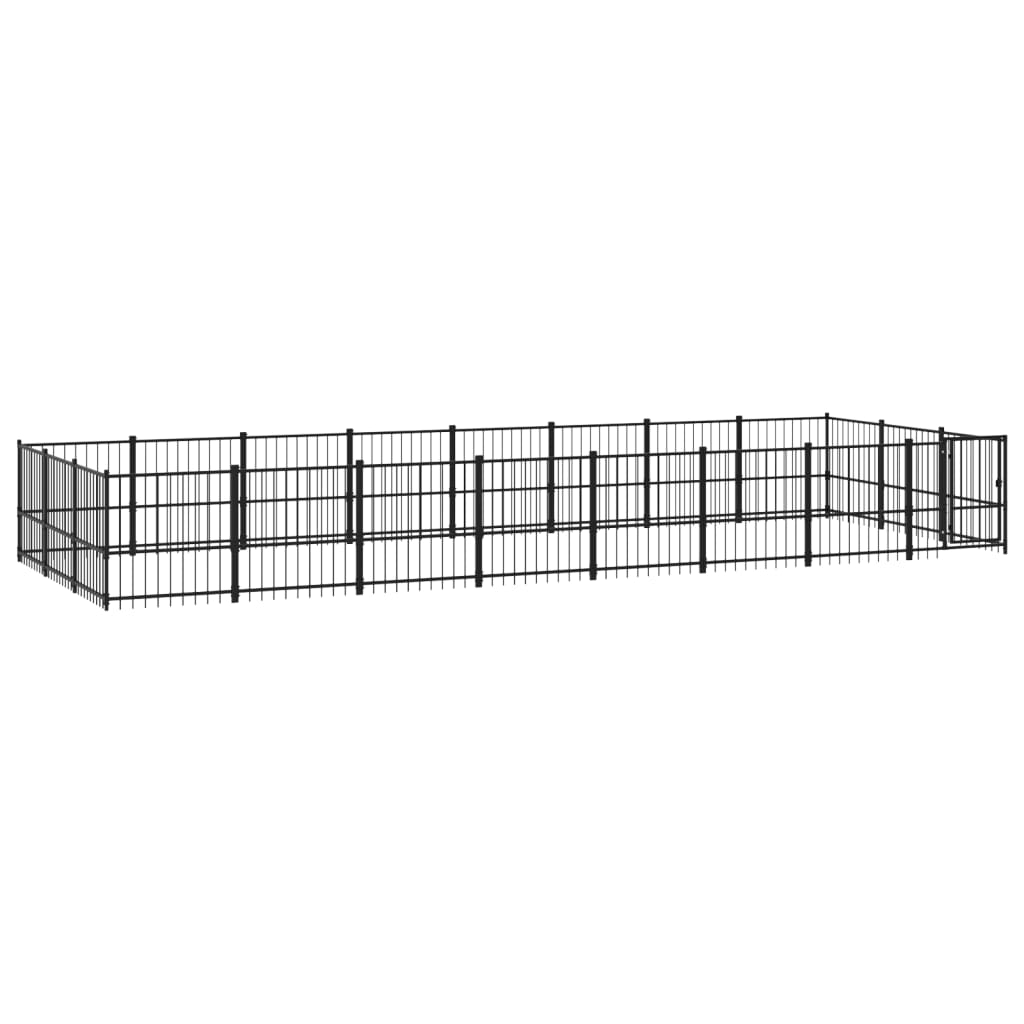 Outdoor Dog Kennel Steel 22.58 m²
