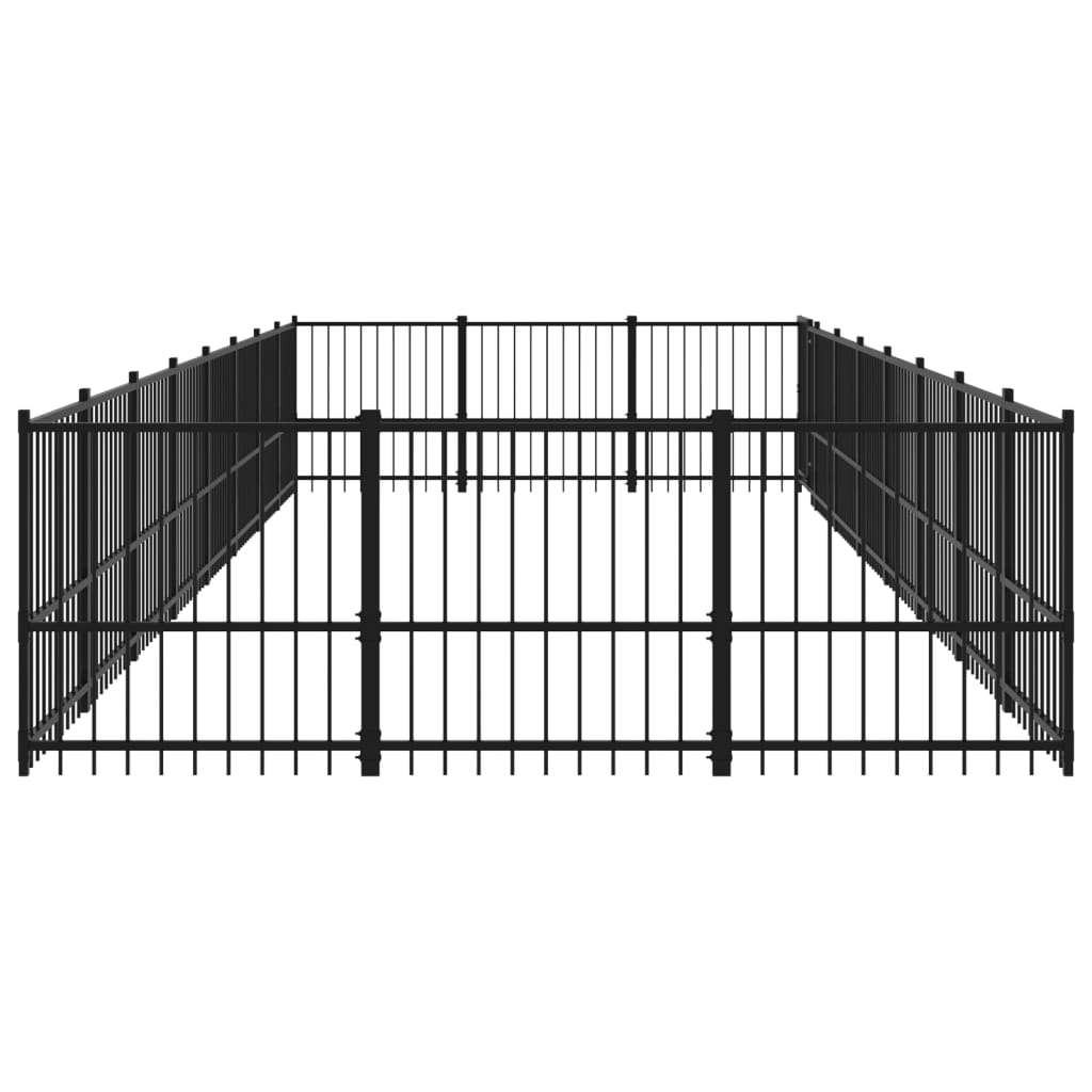 Outdoor Dog Kennel Steel 22.58 m²