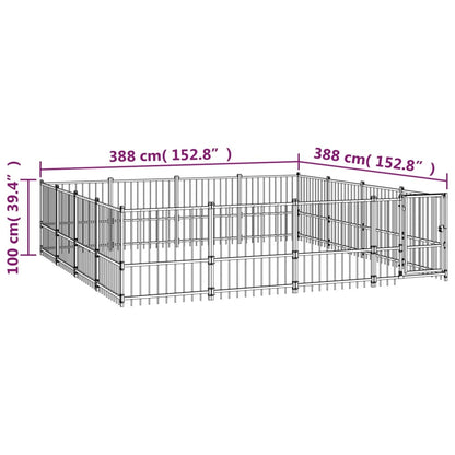 Outdoor Dog Kennel Steel 15.05 m²