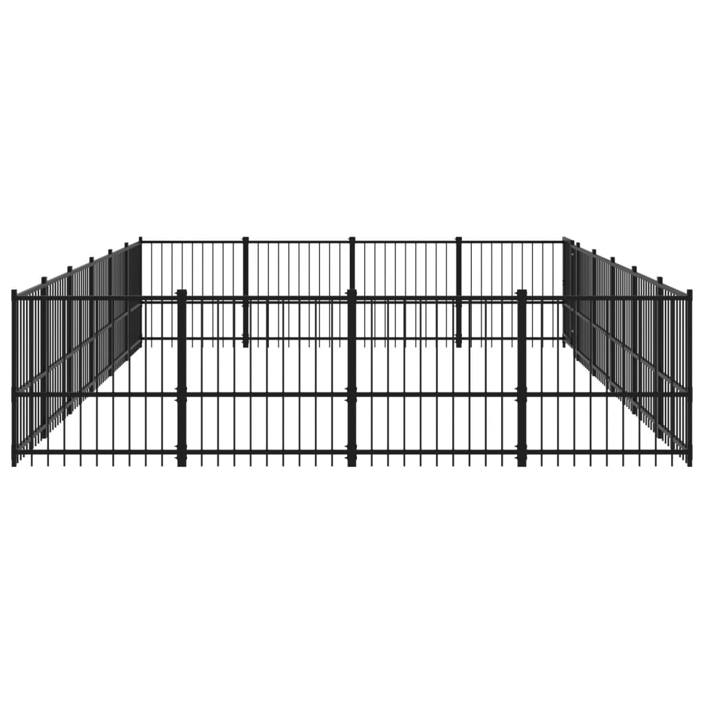 Outdoor Dog Kennel Steel 22.58 m²