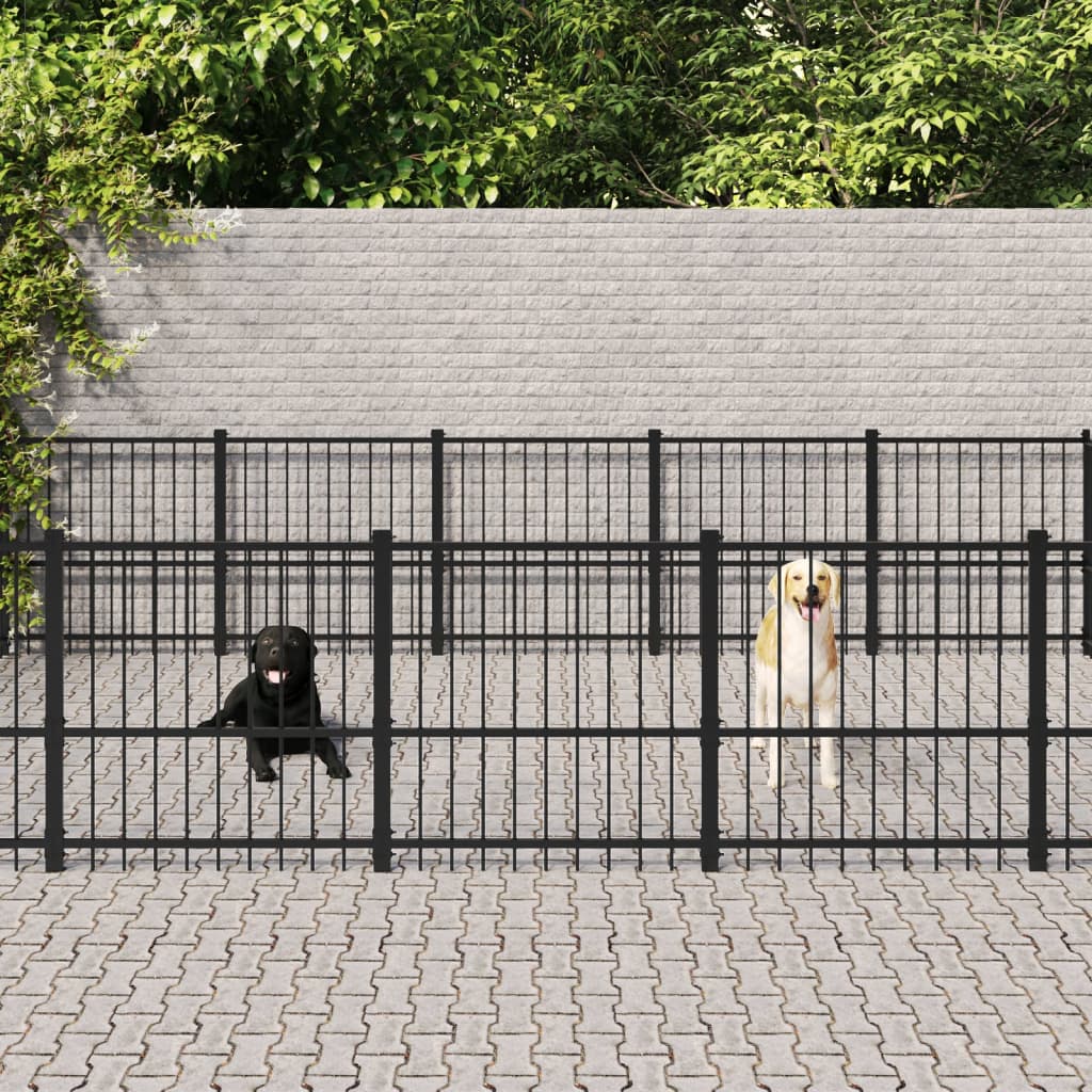 Outdoor Dog Kennel Steel 26.35 m²