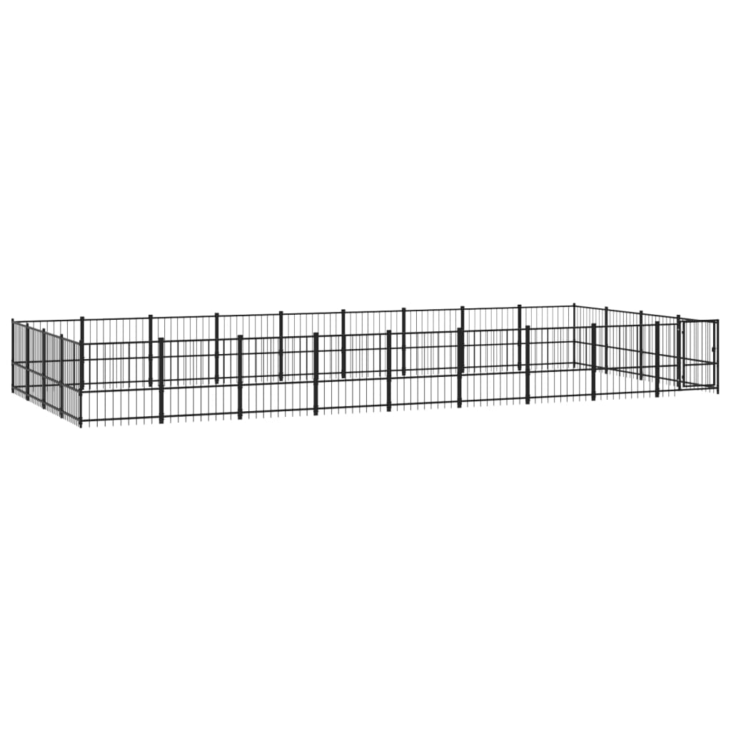 Outdoor Dog Kennel Steel 33.87 m²