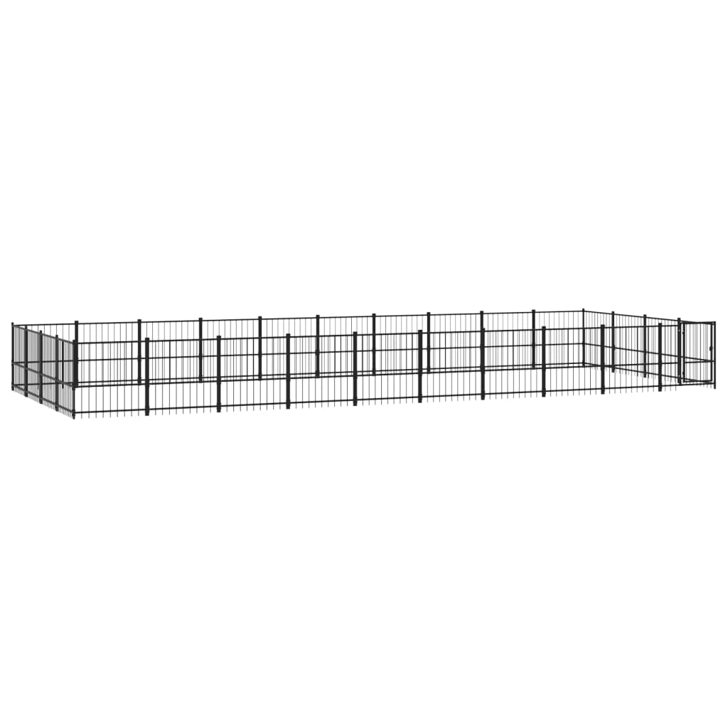 Outdoor Dog Kennel Steel 37.64 m²