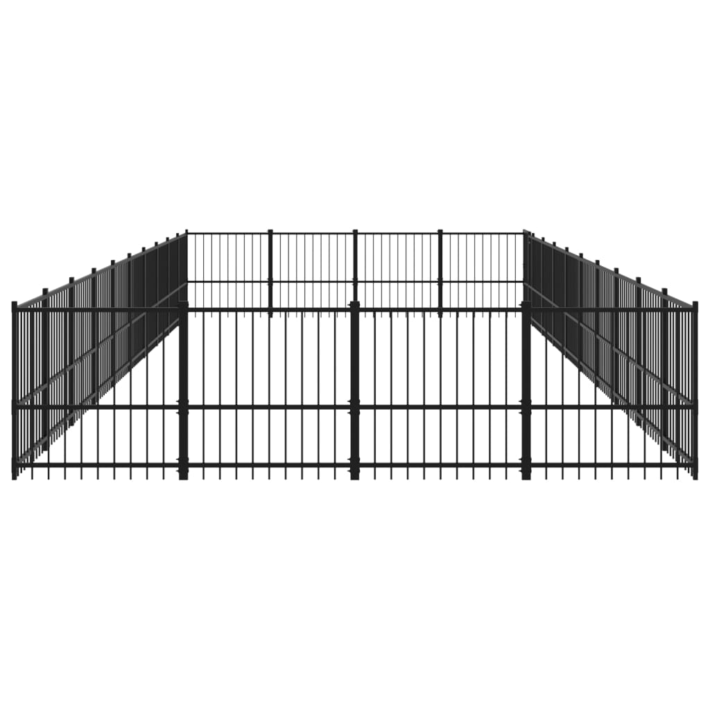 Outdoor Dog Kennel Steel 37.64 m²