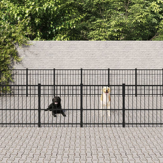 Outdoor Dog Kennel Steel 28.23 m²