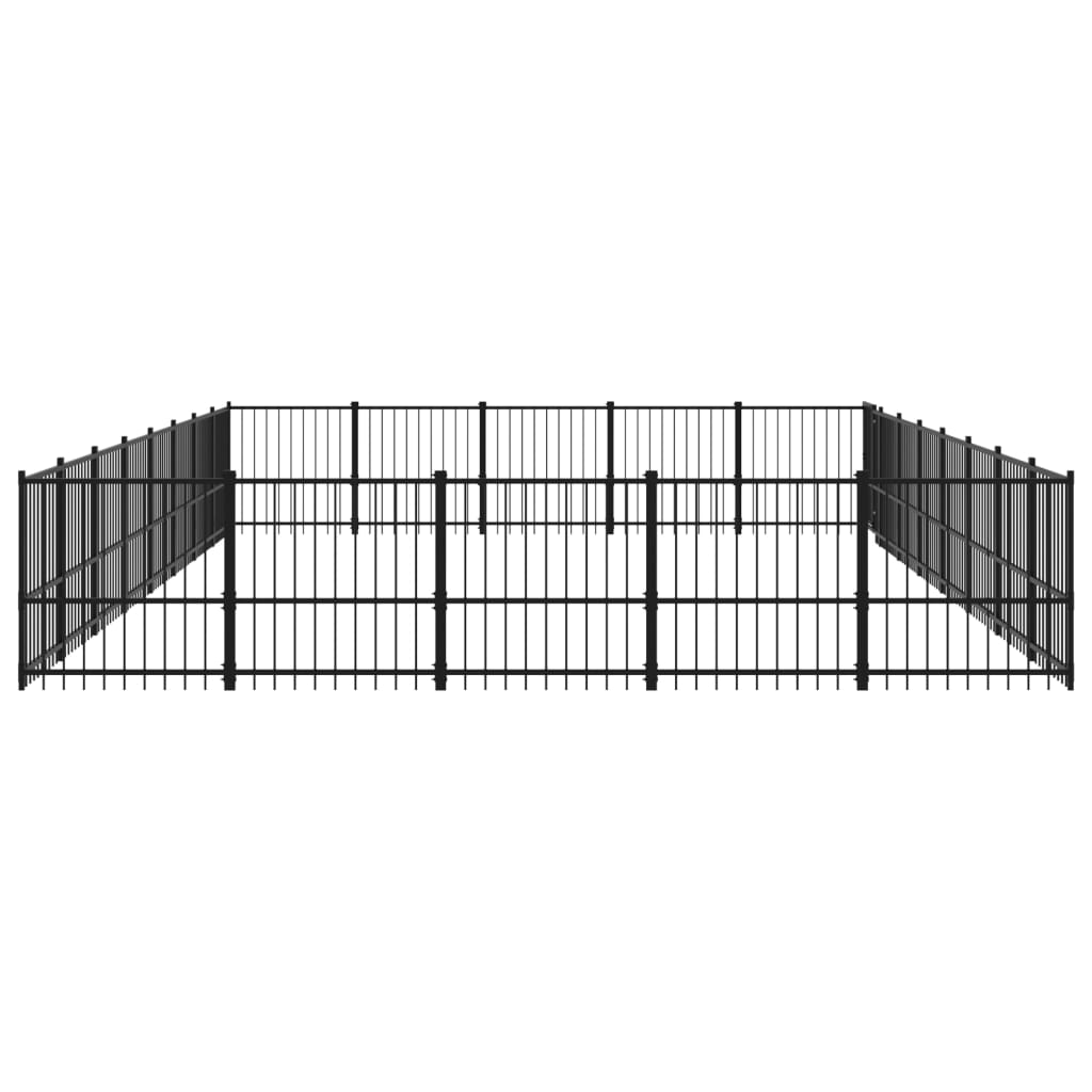 Outdoor Dog Kennel Steel 37.64 m²