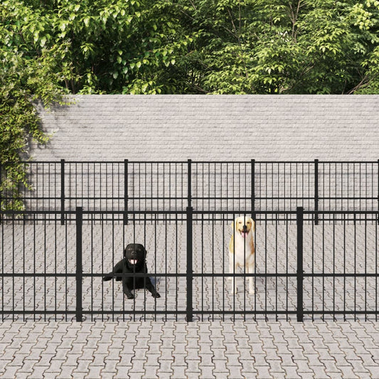 Outdoor Dog Kennel Steel 33.87 m²