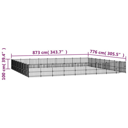 Outdoor Dog Kennel Steel 67.74 m²