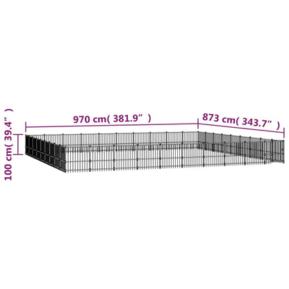 Outdoor Dog Kennel Steel 84.68 m²