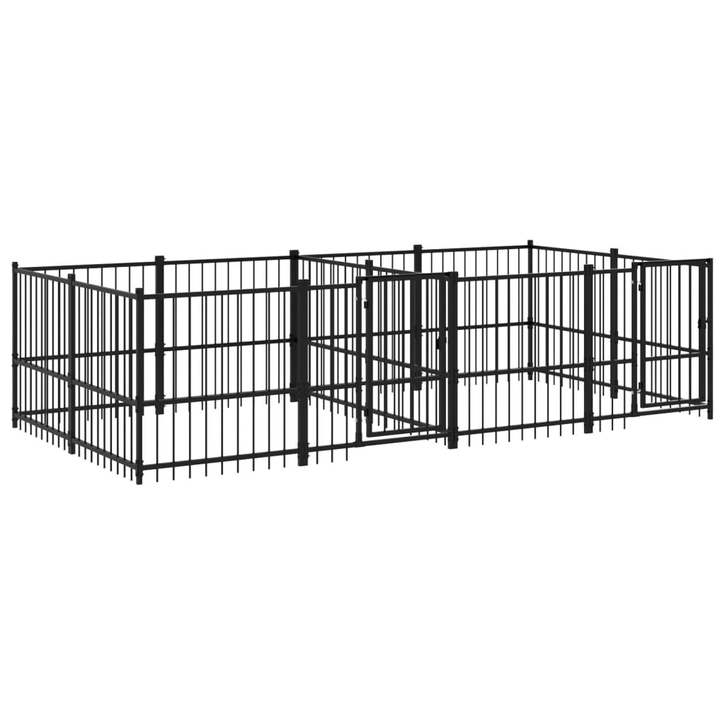 Outdoor Dog Kennel Steel 7.51 m²