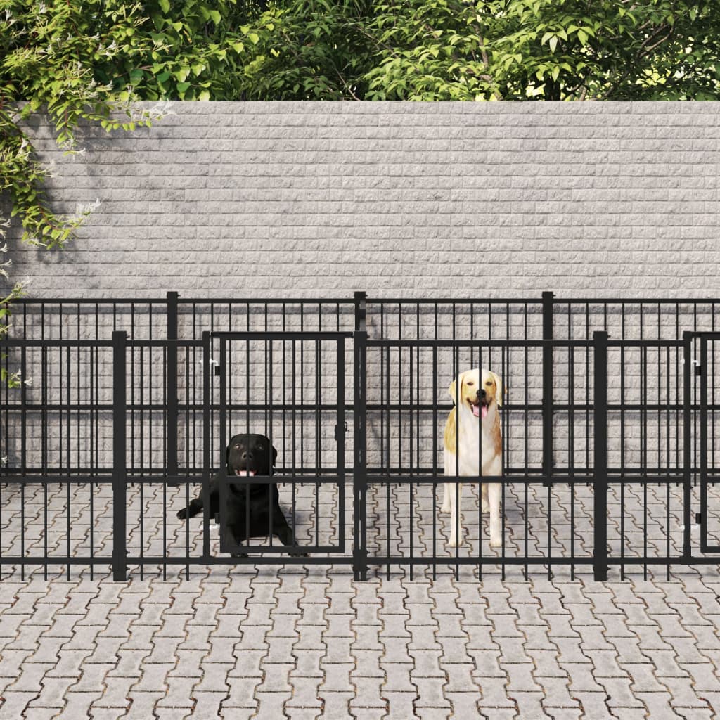 Outdoor Dog Kennel Steel 7.51 m²