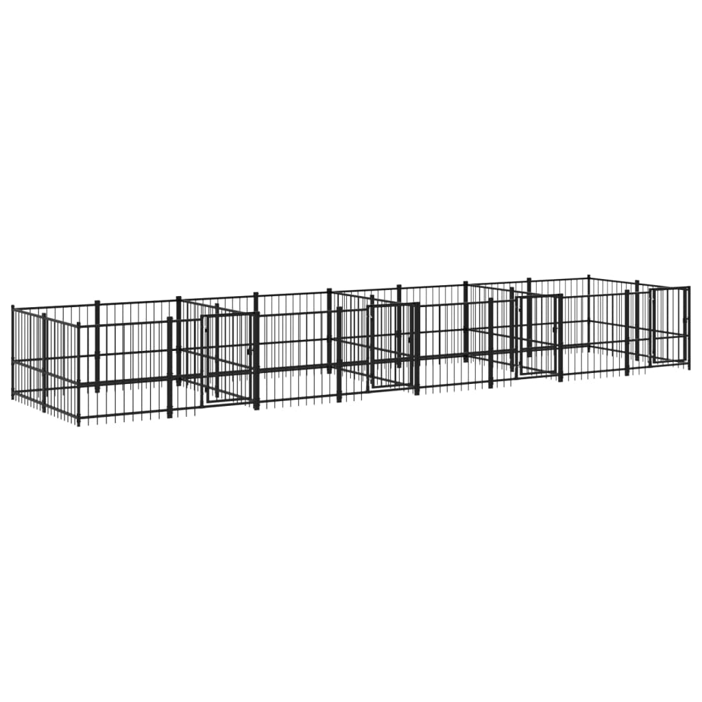 Outdoor Dog Kennel Steel 15.02 m²