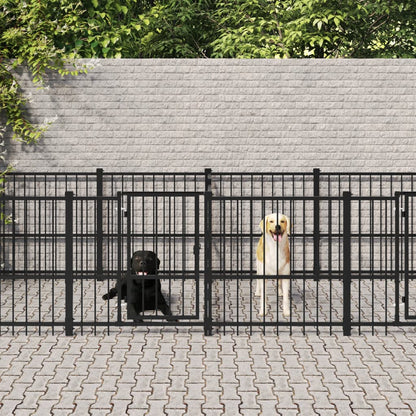 Outdoor Dog Kennel Steel 15.02 m²