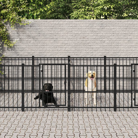 Outdoor Dog Kennel Steel 15.02 m²