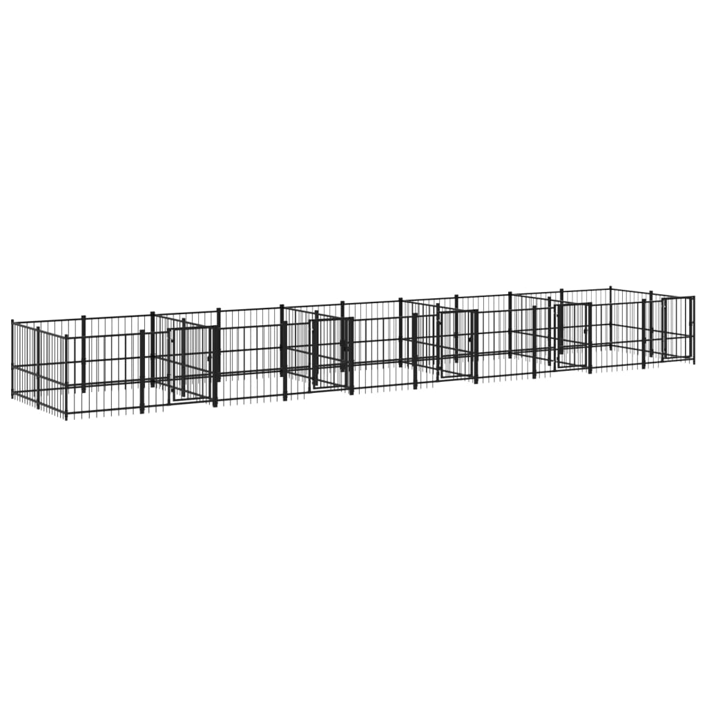 Outdoor Dog Kennel Steel 18.77 m²