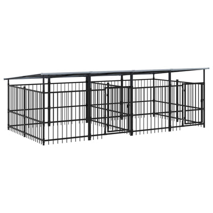 Outdoor Dog Kennel with Roof Steel 7.51 m²