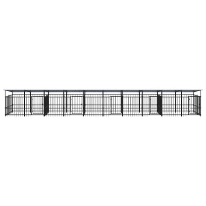 Outdoor Dog Kennel with Roof Steel 18.77 m²