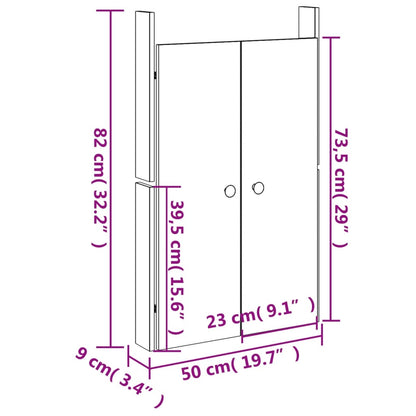 Outdoor Kitchen Doors 2 pcs 50x9x82 cm Solid Wood Pine