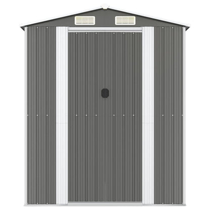 Garden Shed Light Grey 192x440x223 cm Galvanised Steel